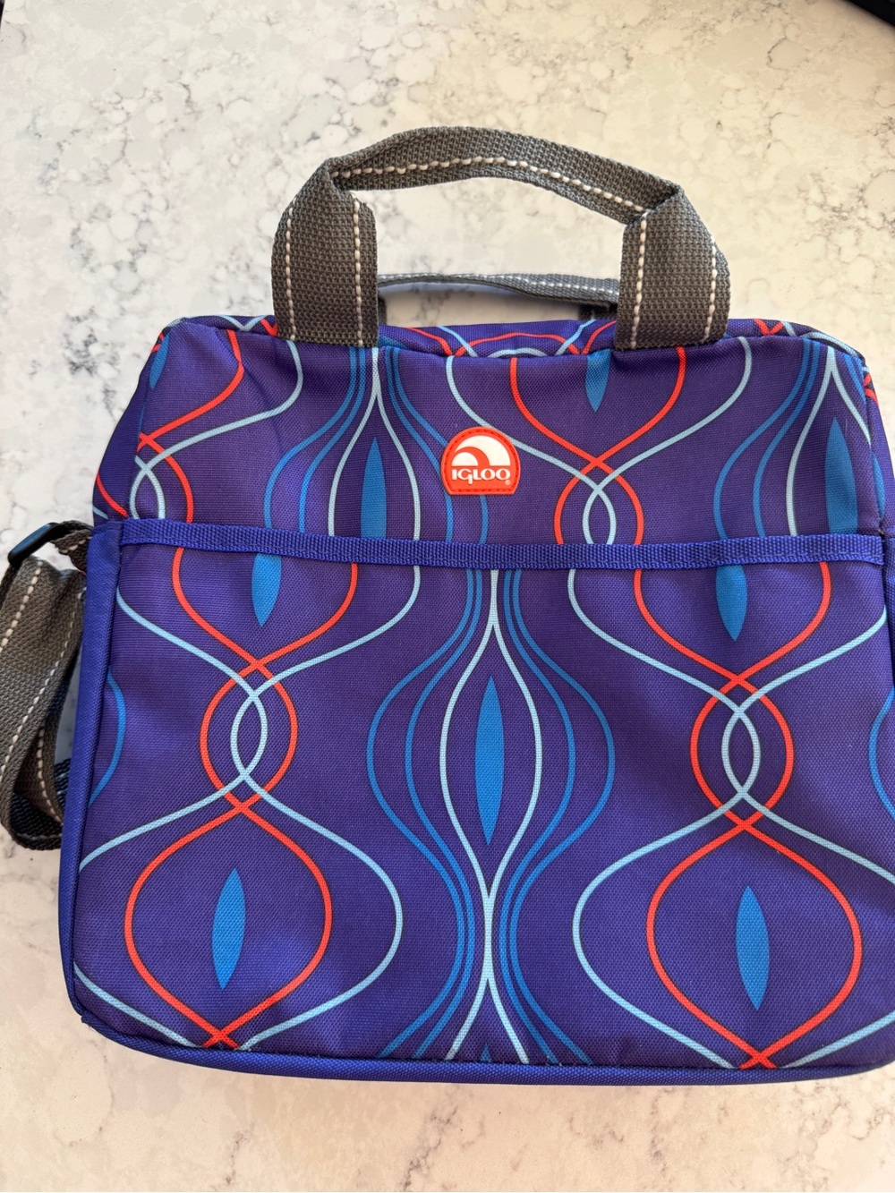 Igloo Retro Purple Geometric Insulated Lunch Bag Cooler 2011 Shoulder Strap